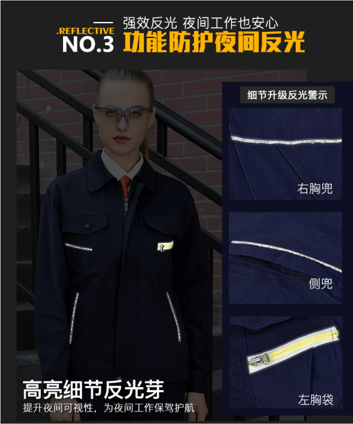 純棉工作服套裝春秋加厚耐磨焊工防燙可定制(圖5)